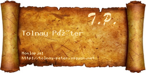 Tolnay Péter névjegykártya